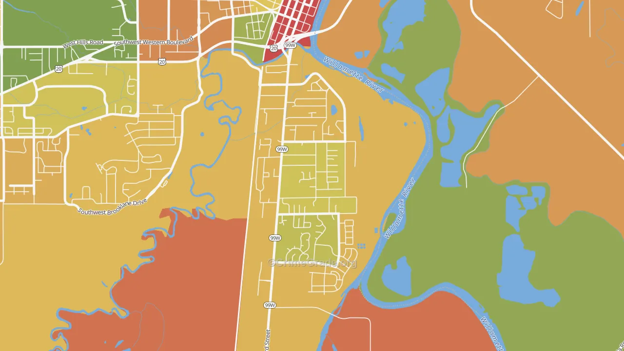 South Corvallis Neighbors, Corvallis, OR Map of Arson Rates