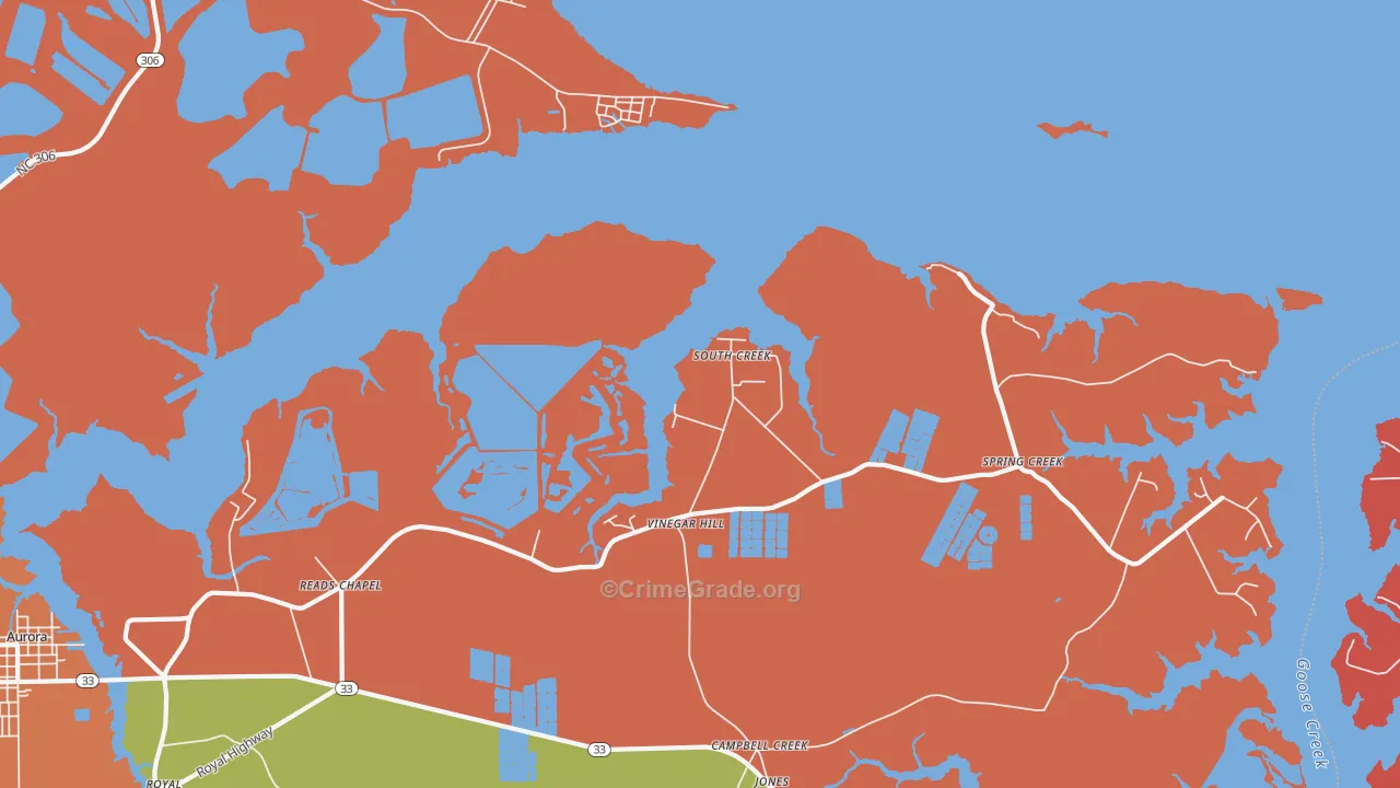 South Creek, NC Map of Arson Rates