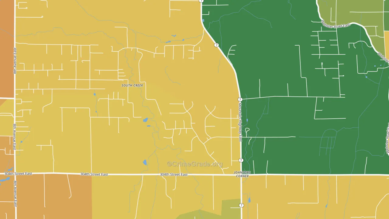 South Creek, WA Map of Arson Rates
