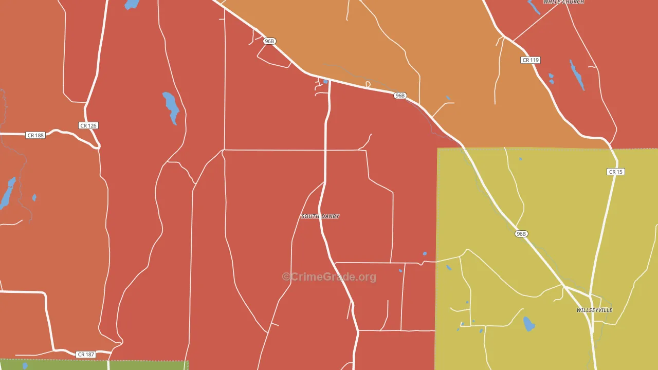 South Danby, NY Map of Arson Rates