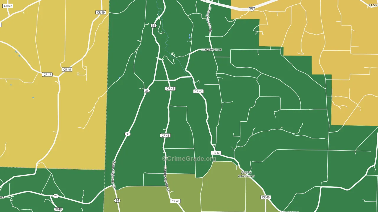 South Dansville, NY Map of Arson Rates