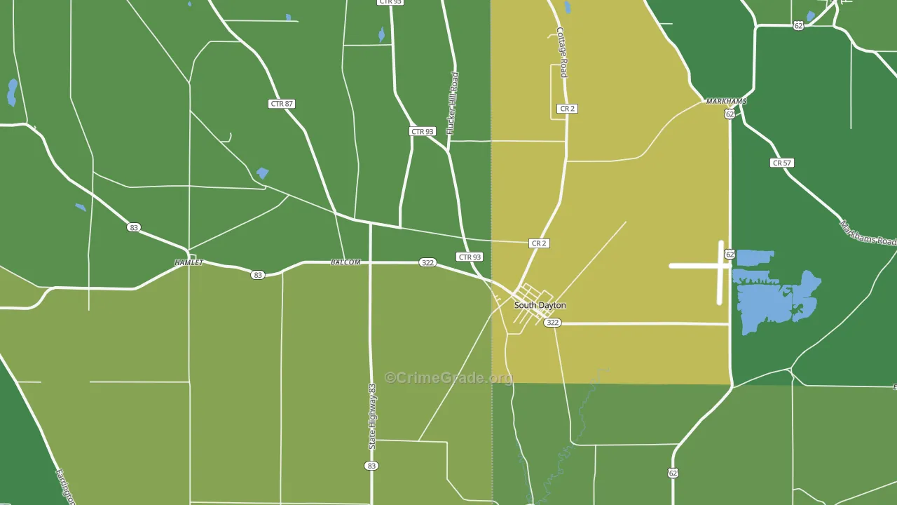 South Dayton, NY Map of Arson Rates