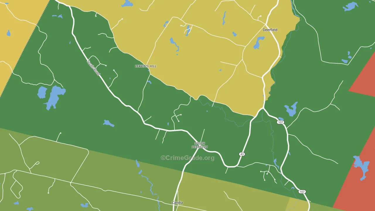 South Deerfield, NH Map of Arson Rates
