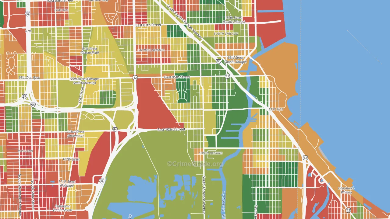 South Deering, Chicago, IL Map of Arson Rates