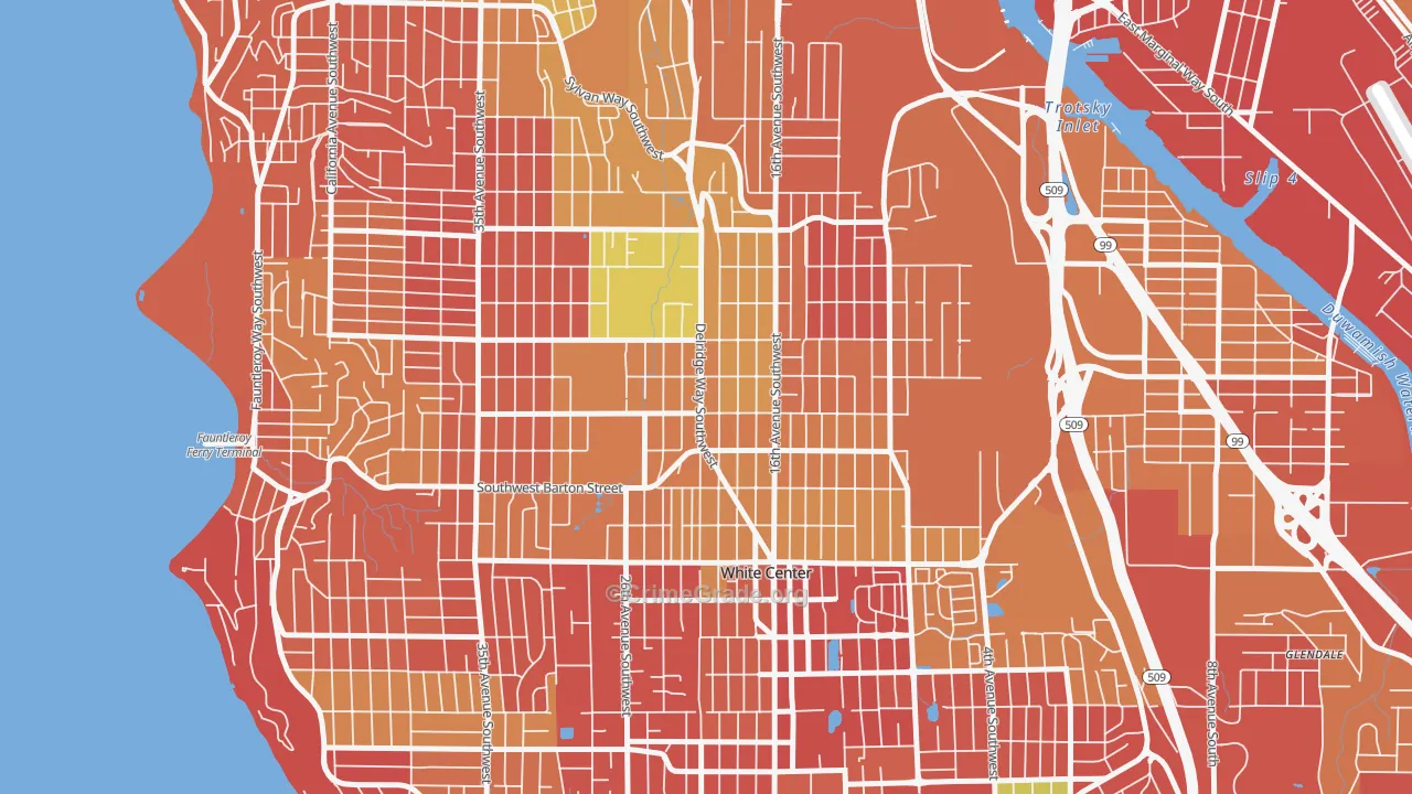 South Delridge, Seattle, WA Map of Arson Rates