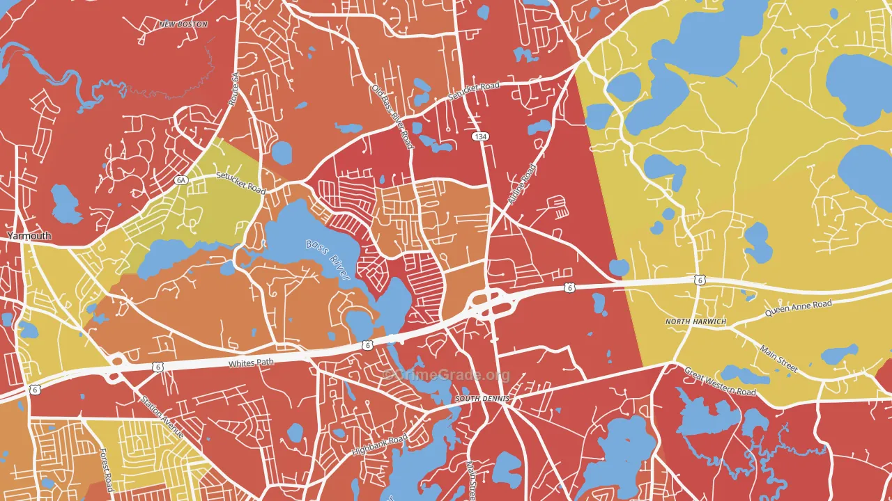 South Dennis, MA Map of Arson Rates