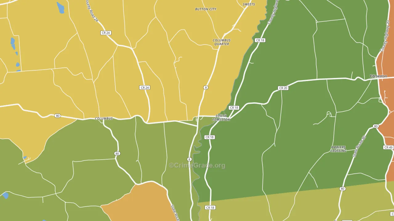 South Edmeston, NY Map of Arson Rates