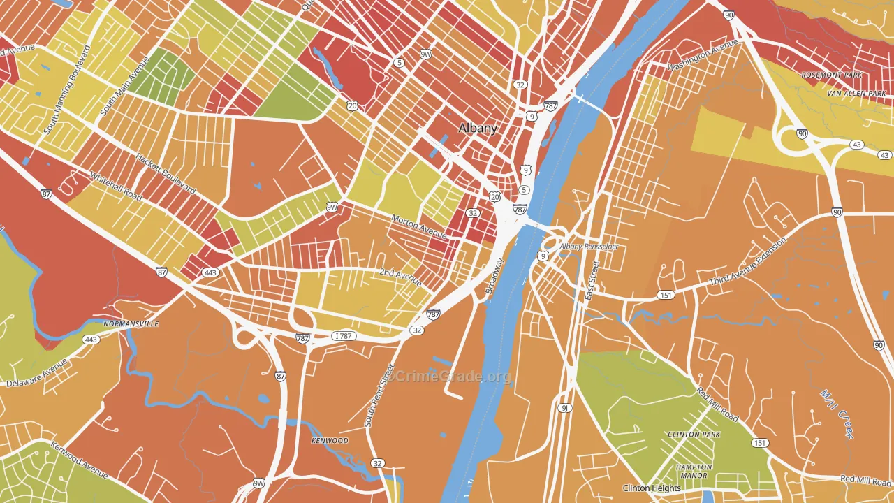 South End, Albany, NY Map of Arson Rates