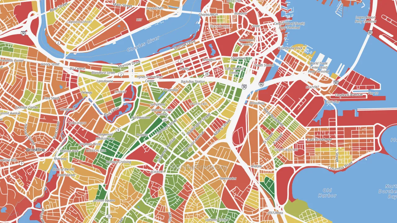 South End, Boston, MA Map of Arson Rates