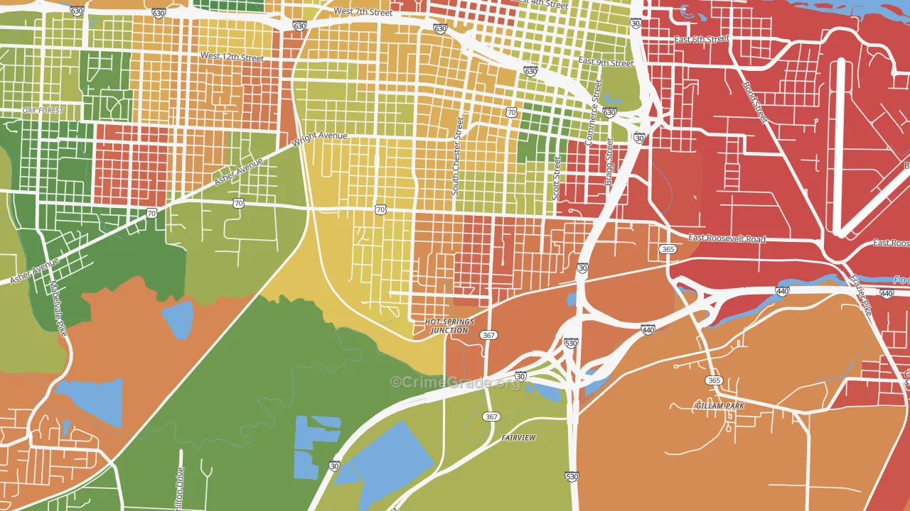 South End, Little Rock, AR Map of Arson Rates