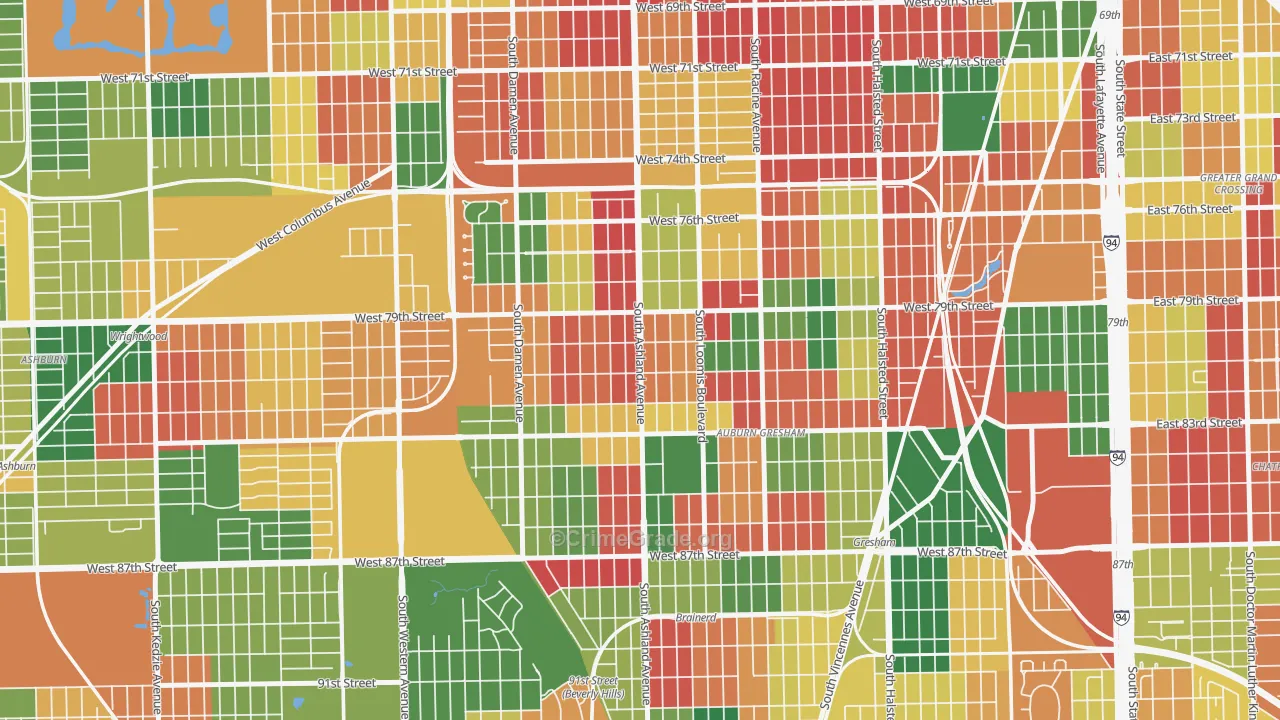 South Englewood, Chicago, IL Map of Arson Rates