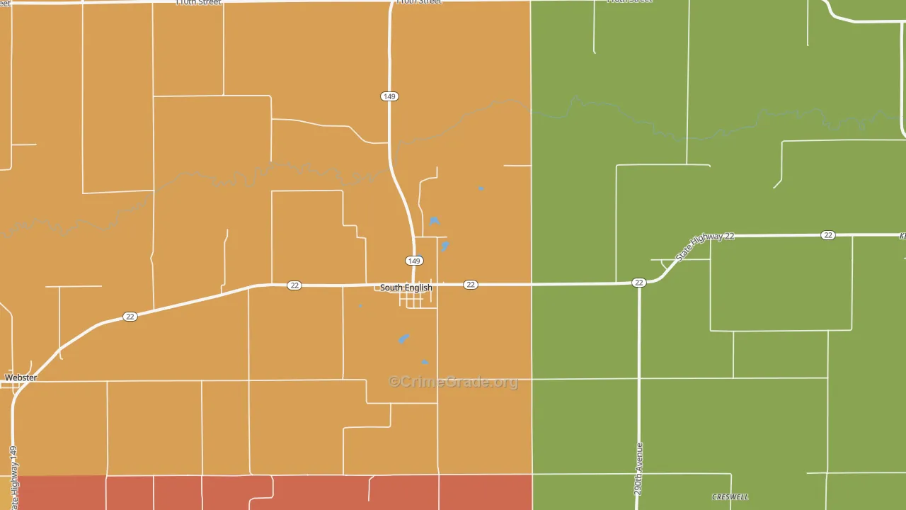 South English, IA Map of Arson Rates