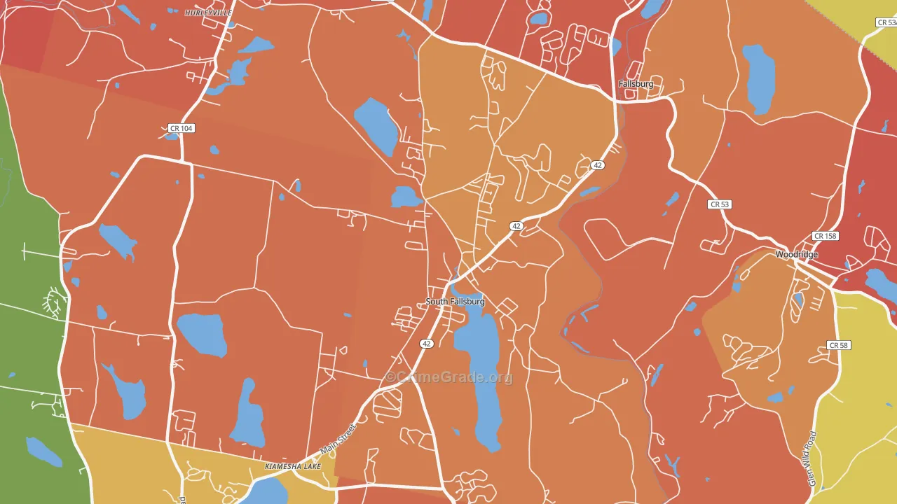 South Fallsburg, NY Map of Arson Rates