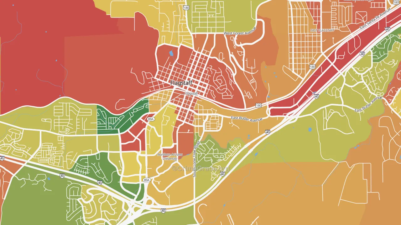 South Flagstaff, Flagstaff, AZ Map of Arson Rates