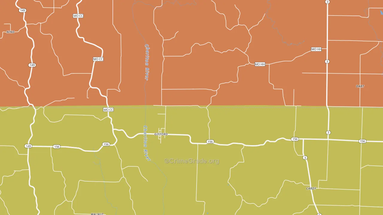 South Gifford, MO Map of Arson Rates