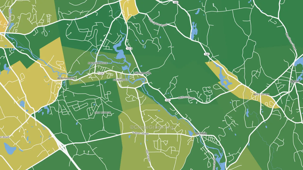 South Grafton, MA Map of Arson Rates