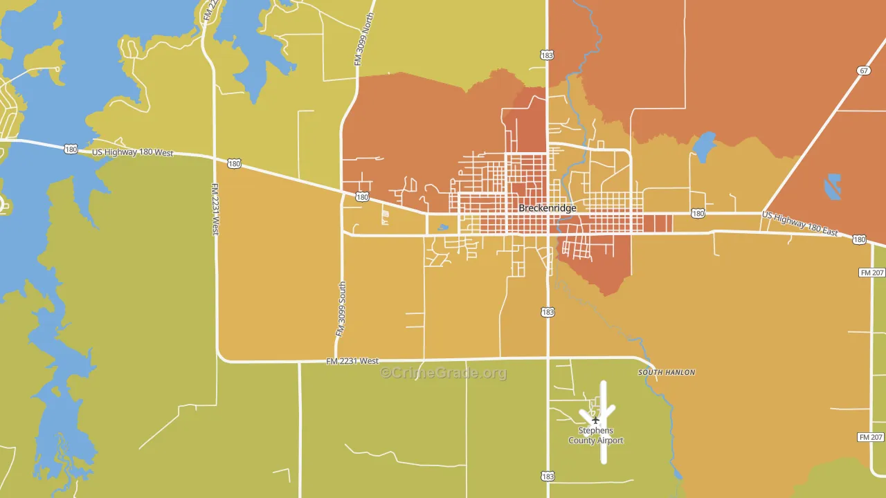South Hanlon, TX Map of Arson Rates