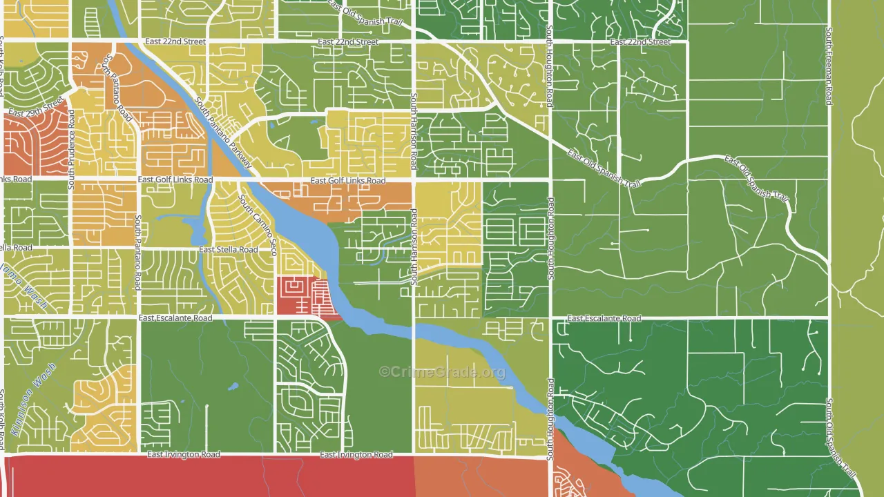 South Harrison, Tucson, AZ Map of Arson Rates