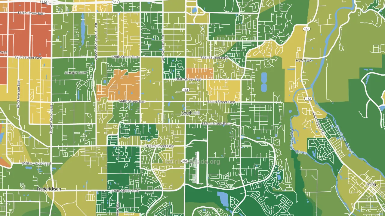 South Hill, WA Map of Arson Rates