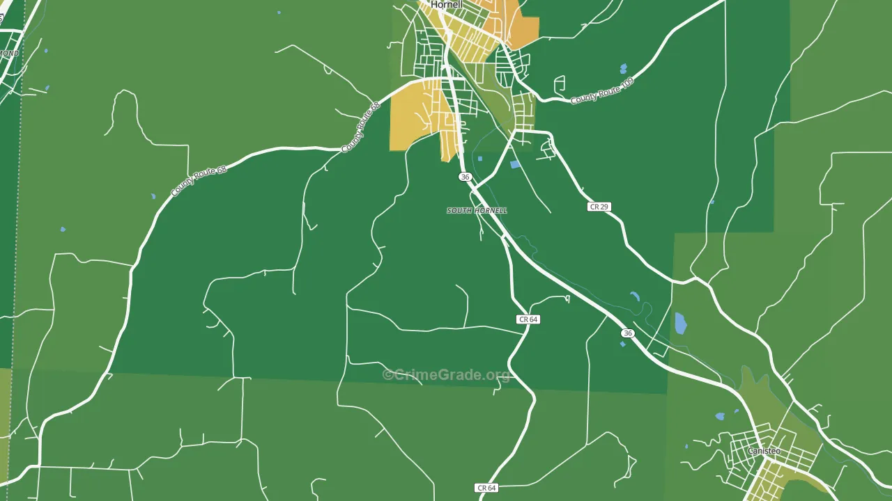 South Hornell, NY Map of Arson Rates