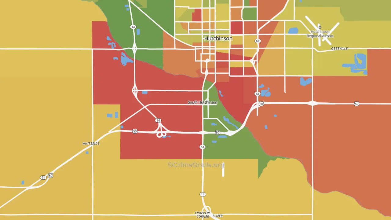 South Hutchinson, KS Map of Arson Rates