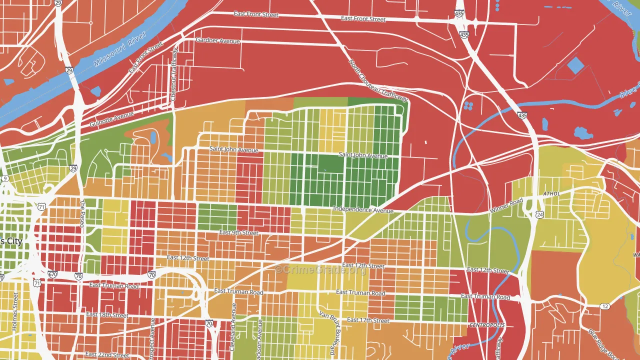 South India Mound, Kansas City, MO Map of Arson Rates