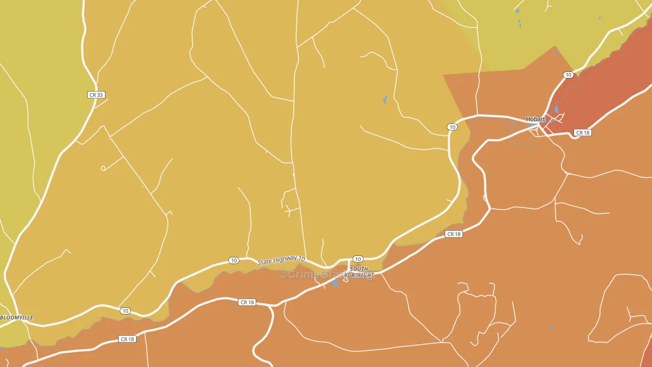 South Kortright, NY Map of Arson Rates