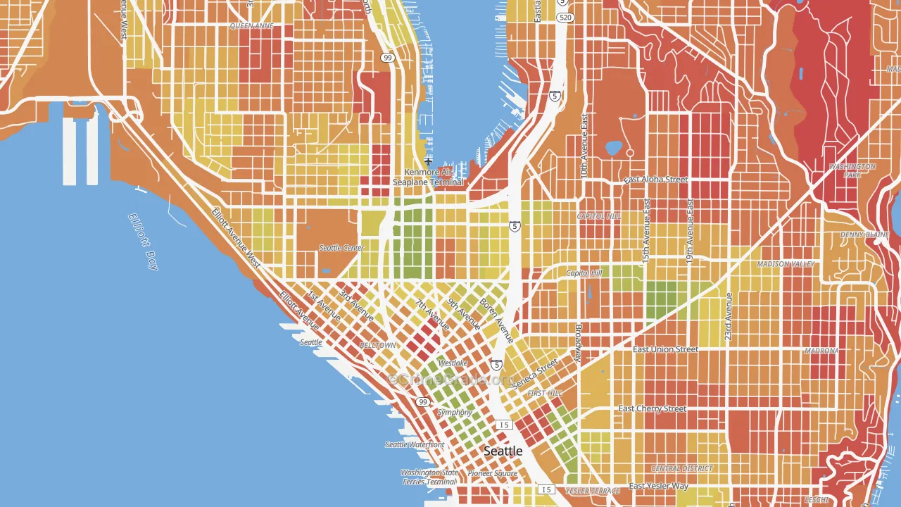 South Lake Union, Seattle, WA Map of Arson Rates