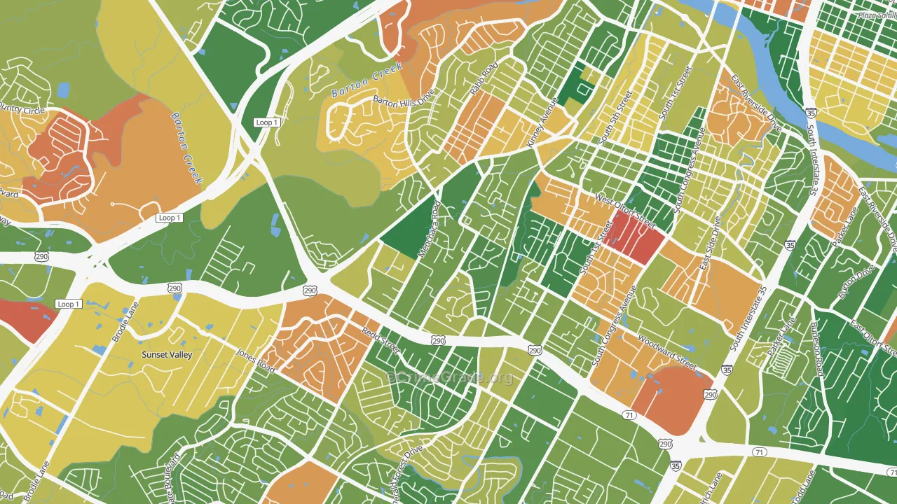 South Lamar, Austin, TX Map of Arson Rates