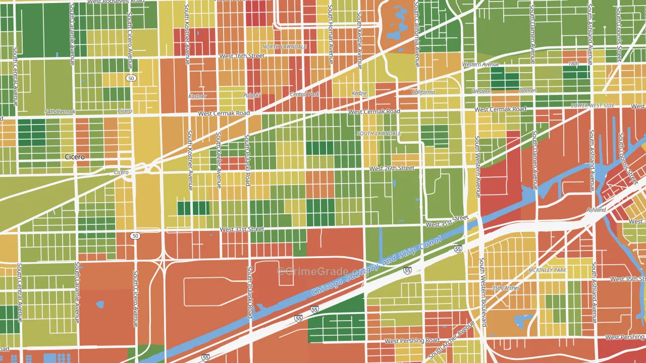 South Lawndale, Chicago, IL Map of Arson Rates
