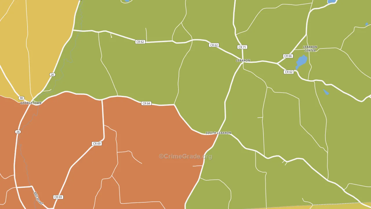 South Lebanon, NY Map of Arson Rates