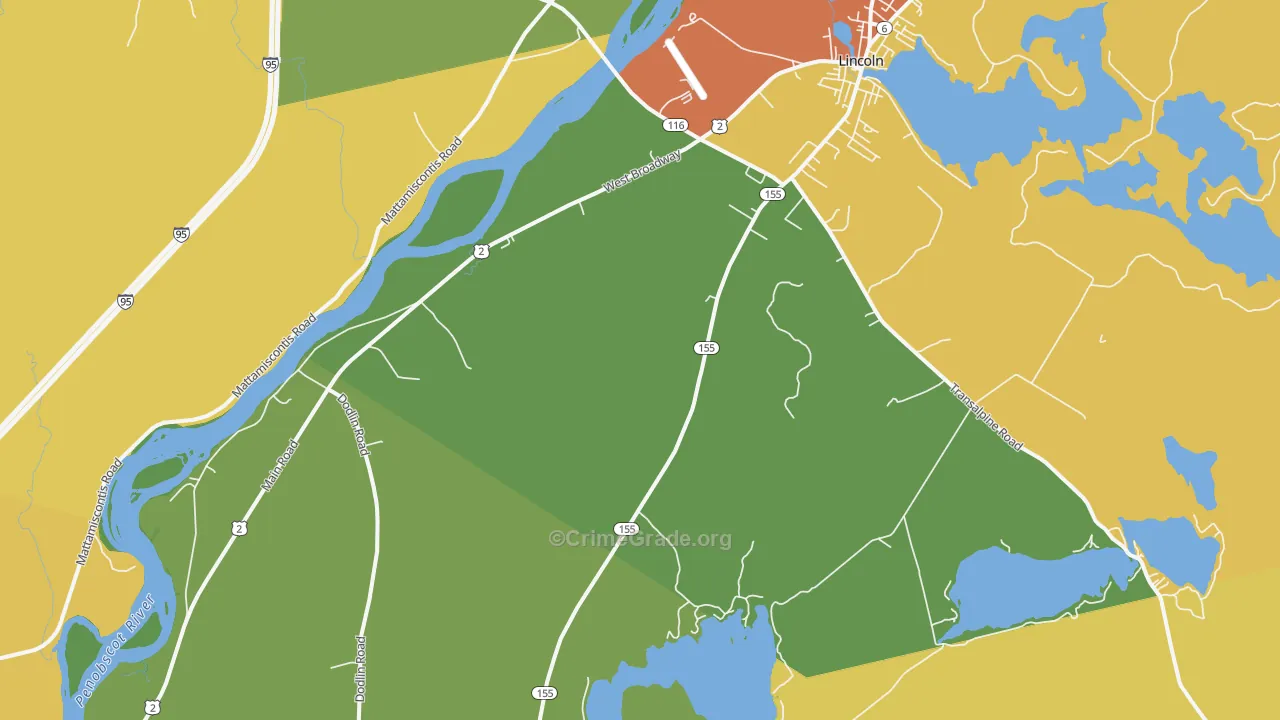 South Lincoln, ME Map of Arson Rates