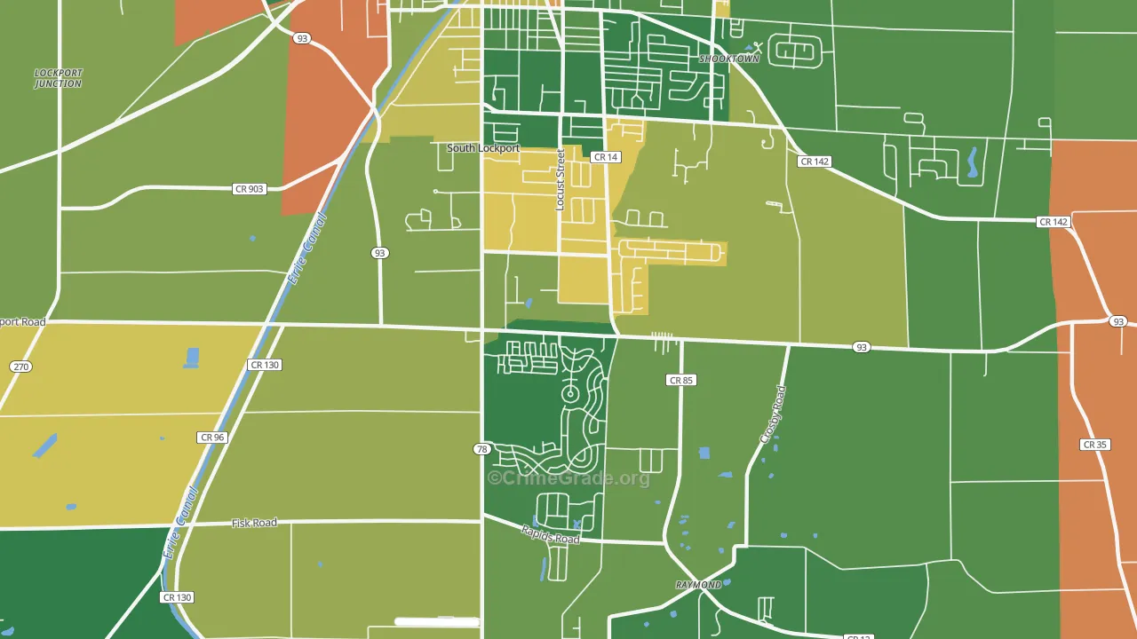 South Lockport, NY Map of Arson Rates