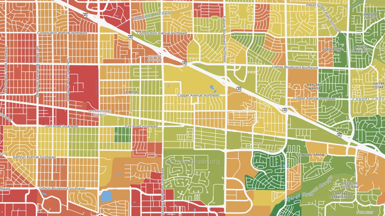 South Los Altos, Albuquerque, NM Map of Arson Rates