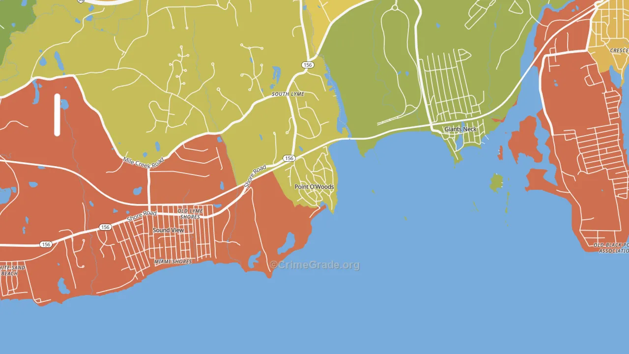 South Lyme, CT Map of Arson Rates