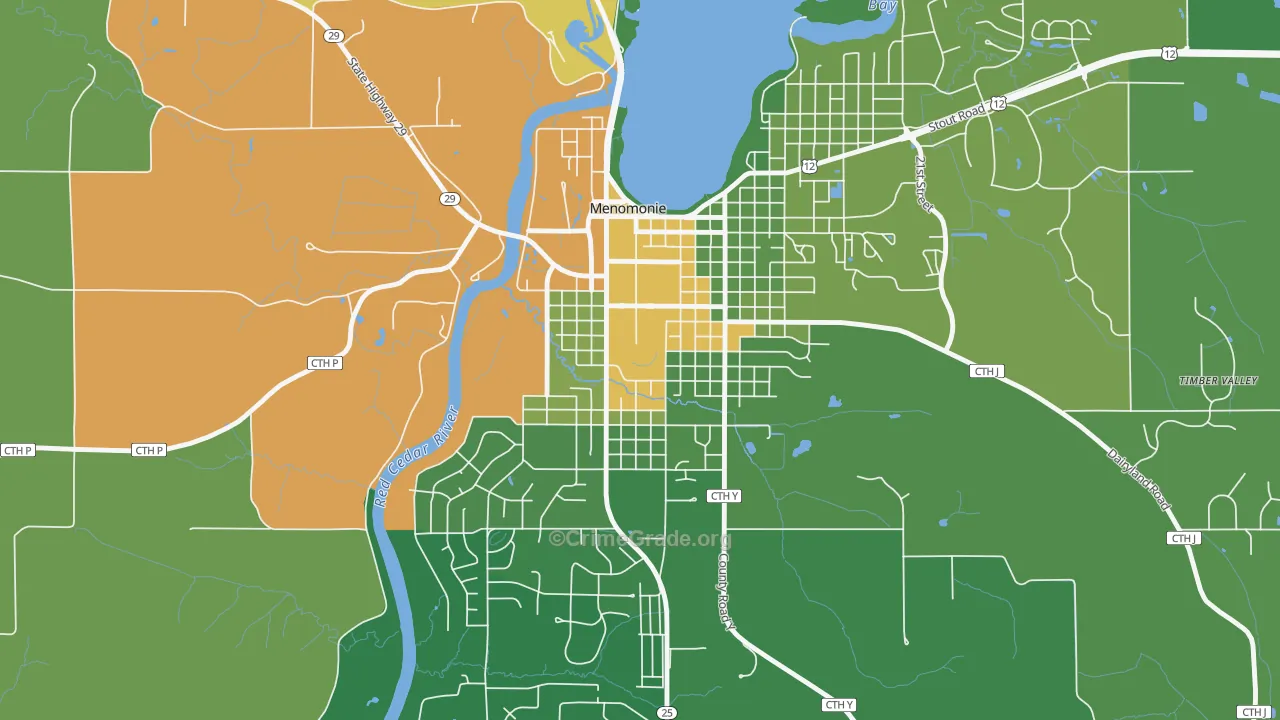 South Menomonie, Menomonie, WI Map of Arson Rates