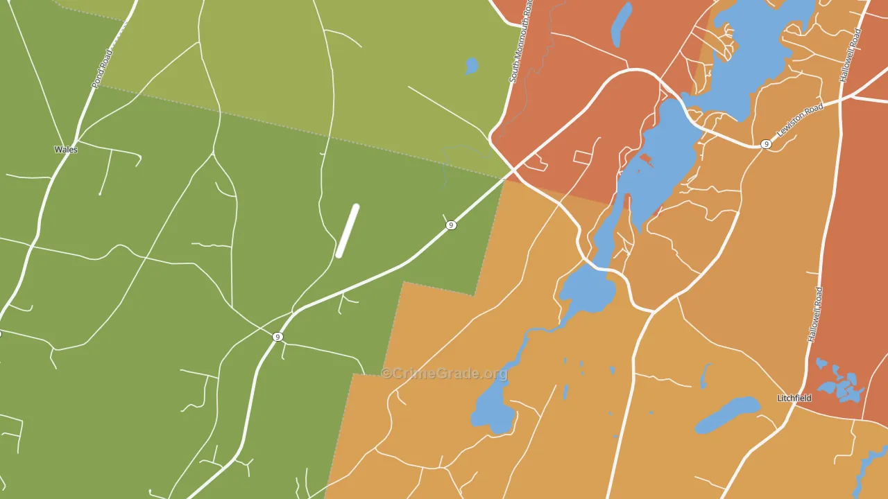 South Monmouth, ME Map of Arson Rates