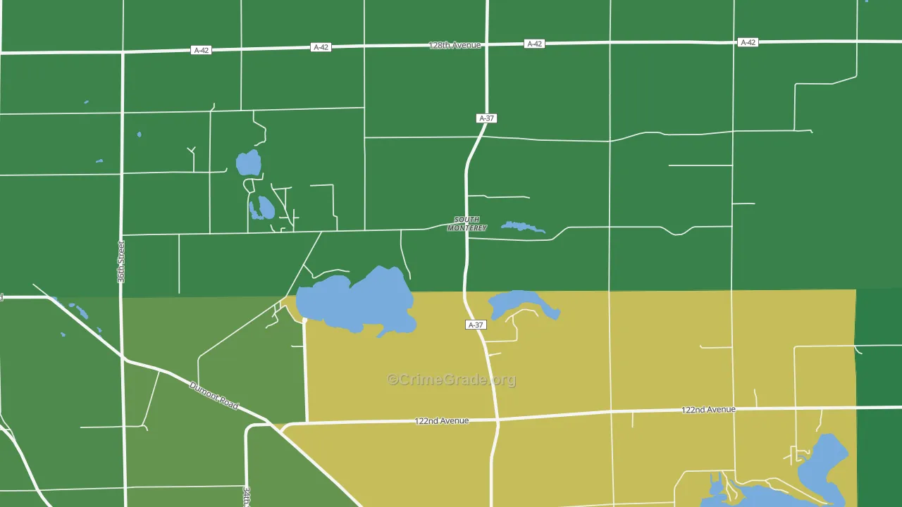 South Monterey, MI Map of Arson Rates