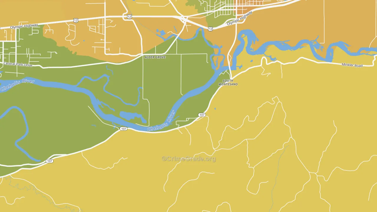 South Montesano, WA Map of Arson Rates