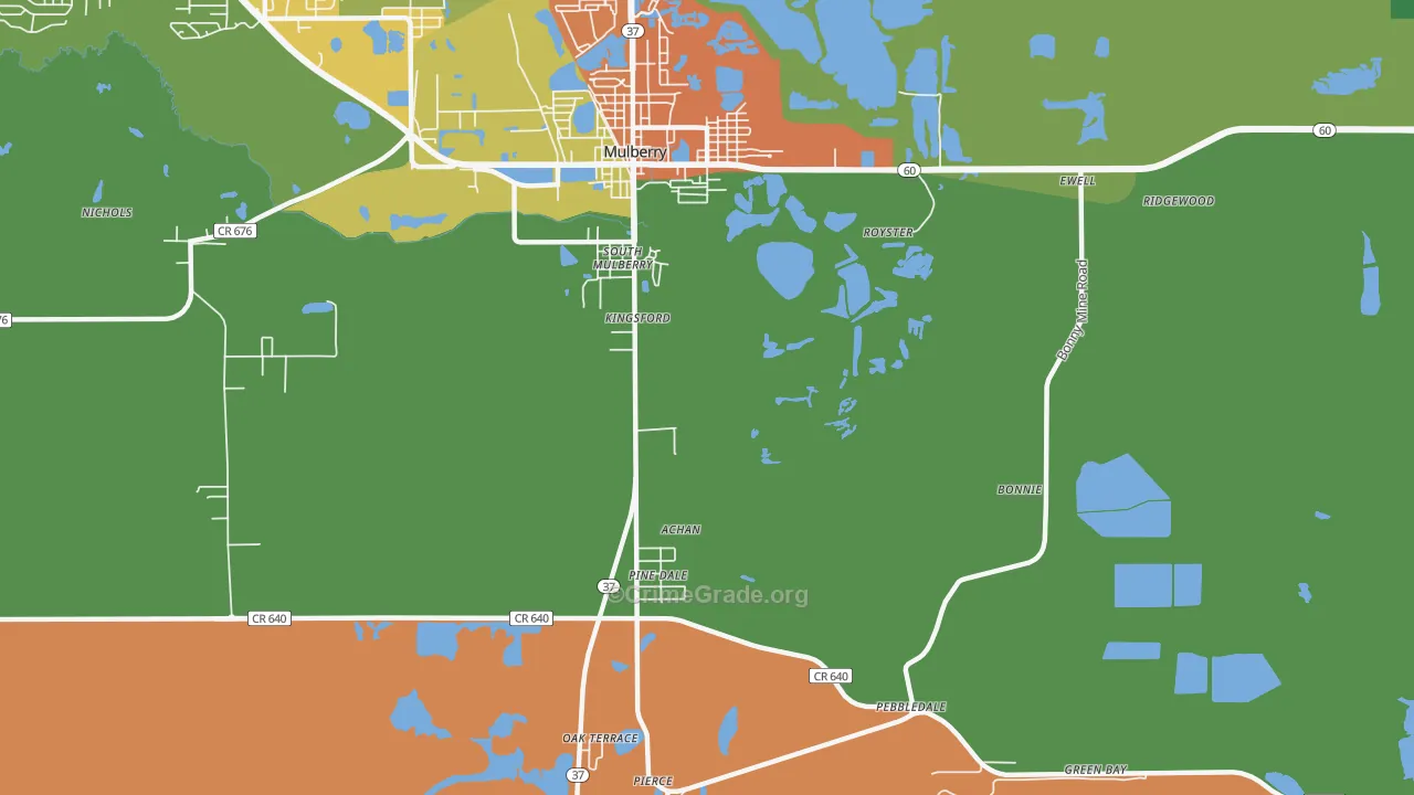 South Mulberry, FL Map of Arson Rates