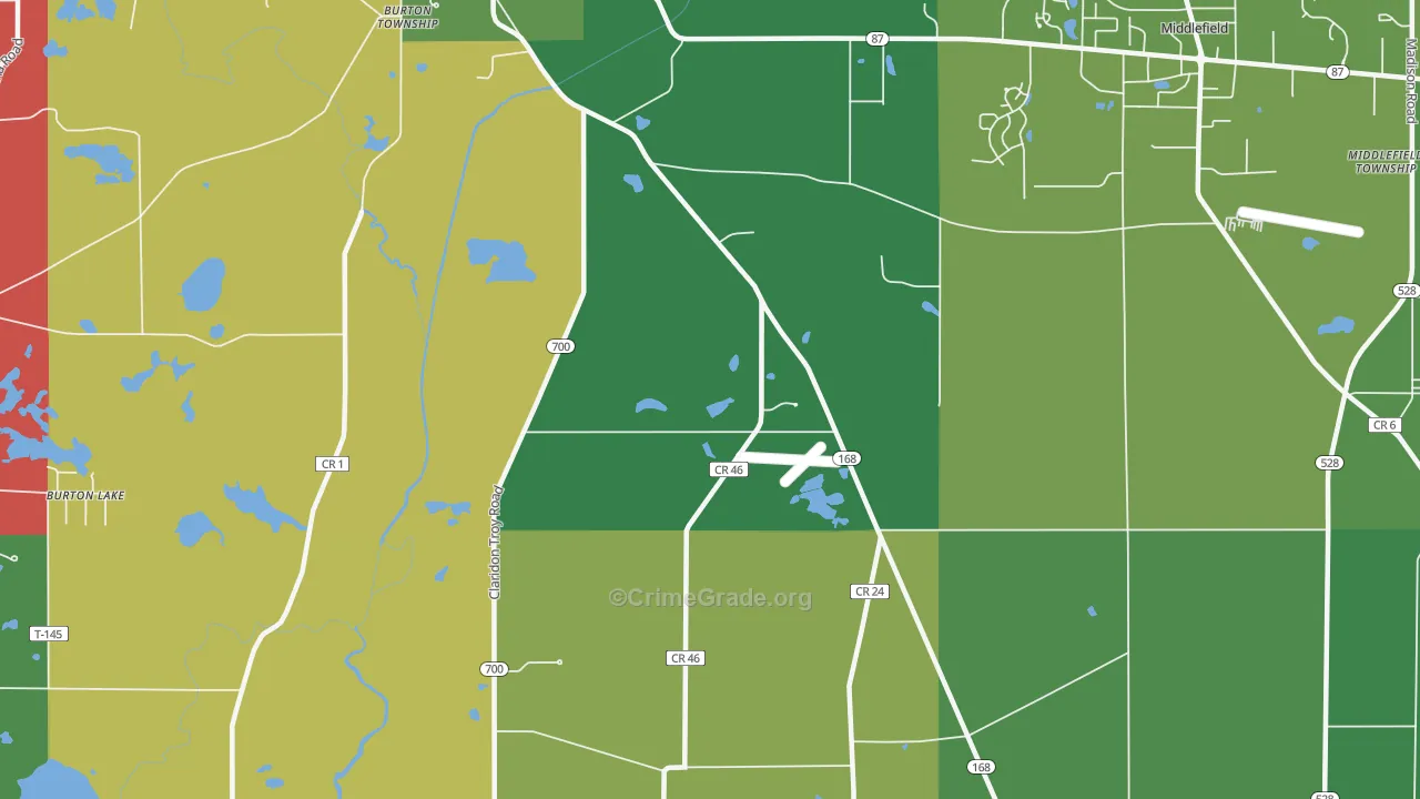 South Newbury, OH Map of Arson Rates