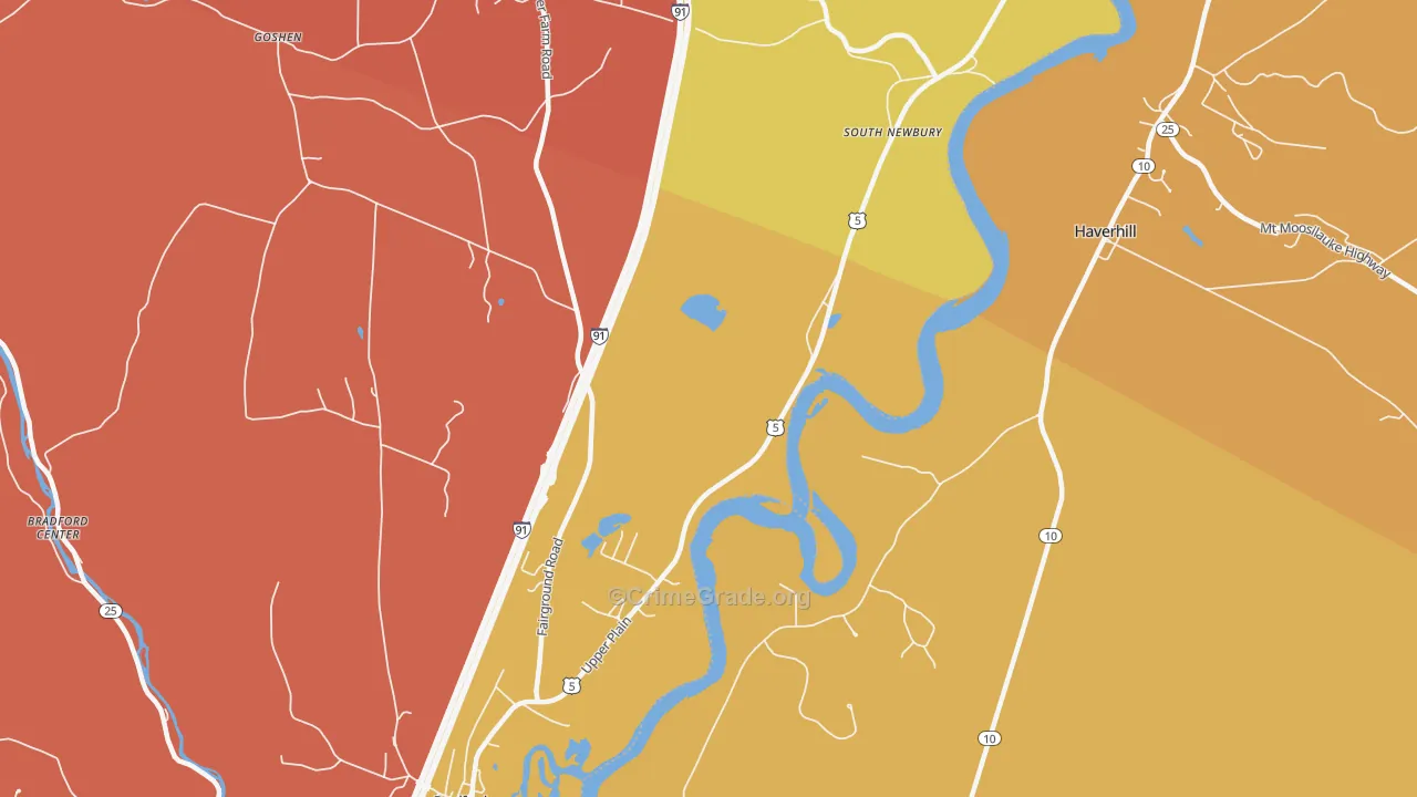 South Newbury, VT Map of Arson Rates