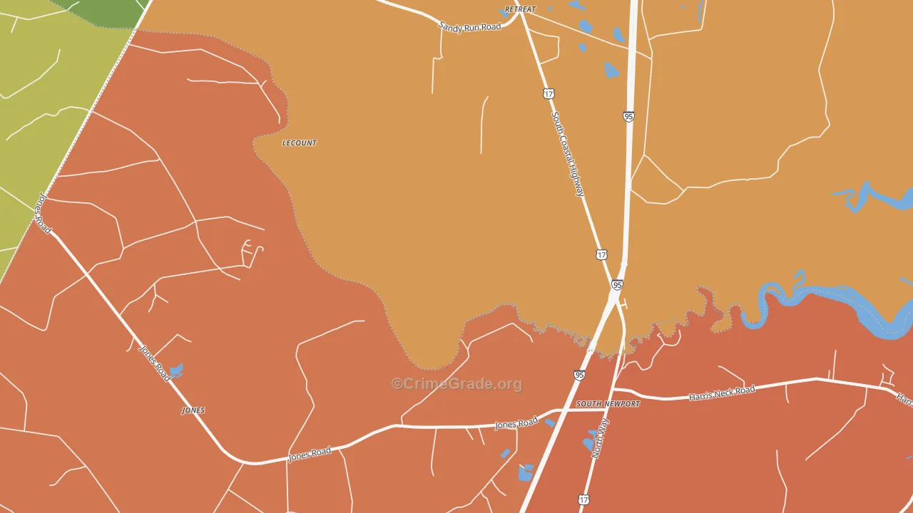 South Newport, GA Map of Arson Rates