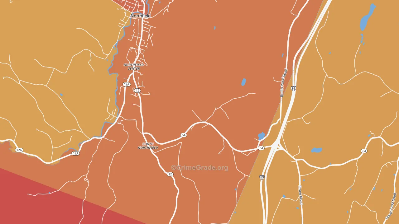 South Northfield, VT Map of Arson Rates