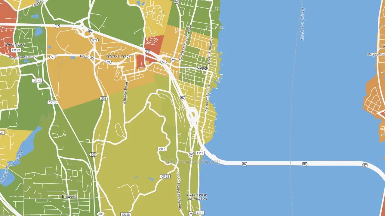South Nyack, NY Map of Arson Rates