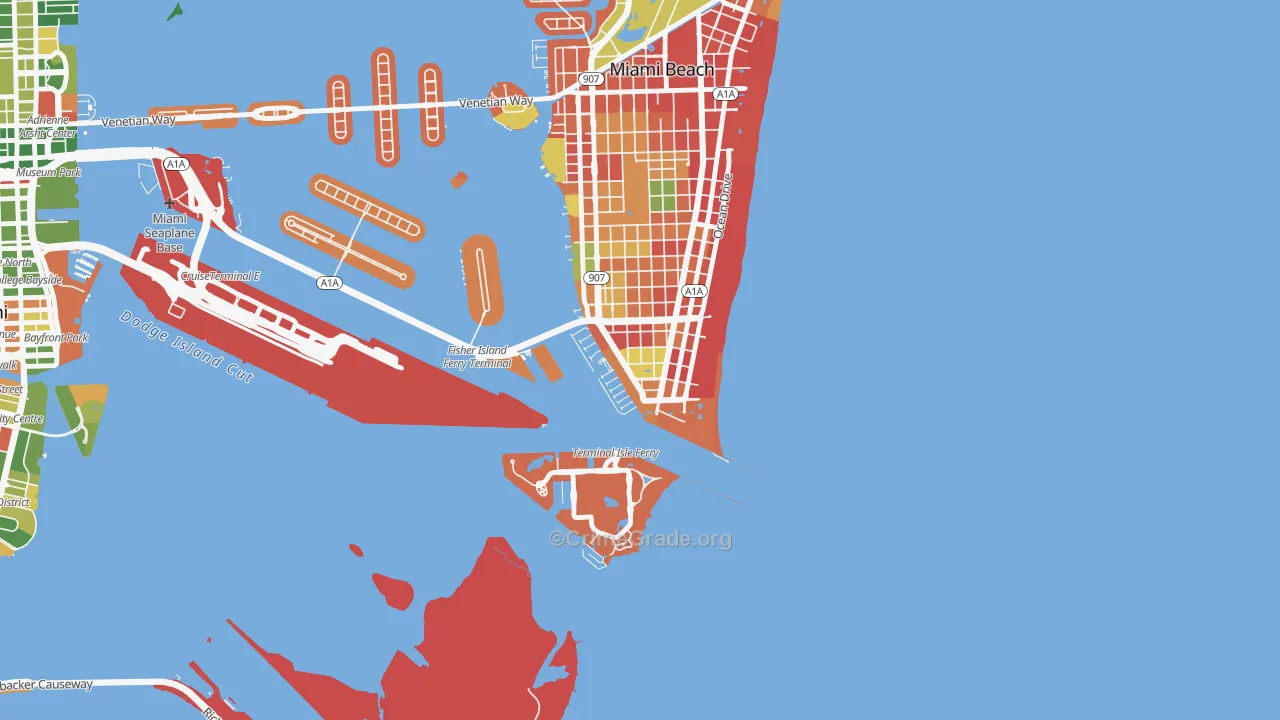 South of Fifth, Miami Beach, FL Map of Arson Rates