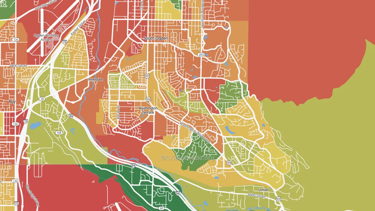 South Ogden, UT Map of Arson Rates