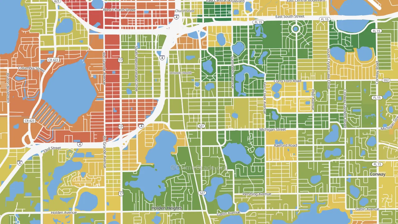 South Orange, Orlando, FL Map of Arson Rates