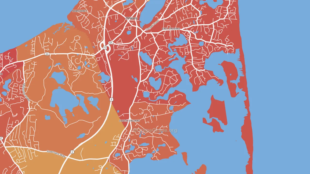 South Orleans, MA Map of Arson Rates