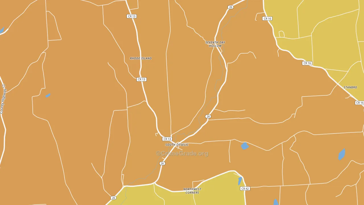 South Otselic, NY Map of Arson Rates
